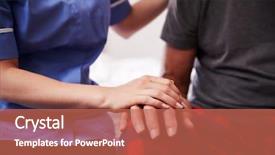  Presentation with nurse - Slides with mental health - close up of nurse comforting background and a coral colored foreground