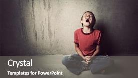  Presentation with child mental - Beautiful presentation theme featuring mental health - crying child backdrop and a gray colored foreground