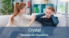  Presentation with depressed - Slide set consisting of mental health - depressed teenager having therapy session background and a ocean colored foreground