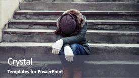  Presentation with depressed - Amazing PPT theme having mental health - depressed young woman sitting backdrop and a dark gray colored foreground