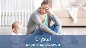  Presentation with cute baby - Presentation featuring mental health - depressed young woman with cute background and a ocean colored foreground