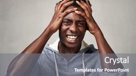  Presentation with black man - Slide set enhanced with mental health - depression black man background and a gray colored foreground