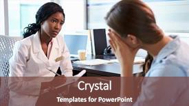  Presentation with depressed - Cool new PPT theme with mental health - doctor in consultation with depressed backdrop and a tawny brown colored foreground