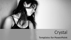  Presentation with mental health - Cool new presentation design with mental health - dramatic black and white portrait backdrop and a light gray colored foreground