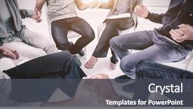  Presentation with mental health group therapy - Cool new theme with mental health - group therapy in session sitting backdrop and a dark gray colored foreground