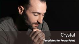  Presentation with black man - Colorful PPT theme enhanced with mental health - handsome depressed man on black backdrop and a dark gray colored foreground