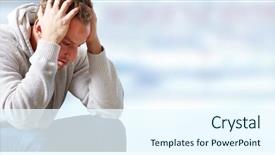  Presentation with headache - Audience pleasing PPT layouts consisting of mental health - headache backdrop and a sky blue colored foreground