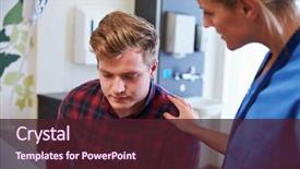  Presentation with male nurse - Slide set enhanced with mental health - male patient being reassured background and a wine colored foreground