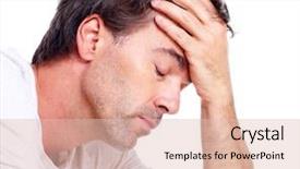  Presentation with headache - Theme enhanced with mental health - man having headache isolated background and a lemonade colored foreground