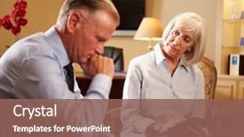  Presentation with digital health - Colorful presentation theme enhanced with mental health - man talking to female counsellor backdrop and a violet colored foreground