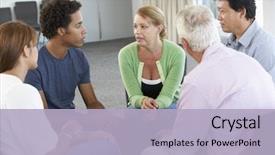  Presentation with group support - Audience pleasing slide deck consisting of mental health - meeting of support group backdrop and a light blue colored foreground
