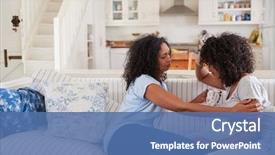  Presentation with daughter - PPT theme with mental health - mother talking with unhappy teenage background and a ocean colored foreground