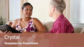  Presentation with counseling session - PPT layouts with mental health - person going through their counseling background and a coral colored foreground