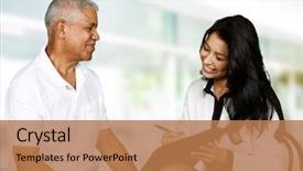  Presentation with counseling session - Cool new PPT theme with mental health - person in need having backdrop and a coral colored foreground