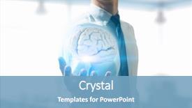  Presentation with mind - Cool new PPT theme with mental health - person of great mind mixed backdrop and a teal colored foreground