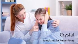  Presentation with professional - Audience pleasing presentation theme consisting of mental health - professional psychotherapist talking with young backdrop and a light blue colored foreground