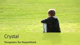  Presentation with abandoned - Theme featuring mental health - sad abandoned orphan sitting background and a yellow colored foreground