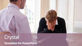  Presentation with pupil - Cool new theme with mental health - school counselor talking to depressed backdrop and a gray colored foreground