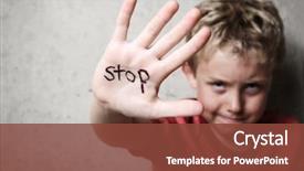  Presentation with abuse child - PPT layouts enhanced with mental health - stop child abuse background and a tawny brown colored foreground