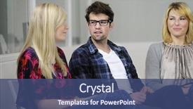  Presentation with mental health group therapy - Presentation theme having mental health - team building group discussion background and a ocean colored foreground