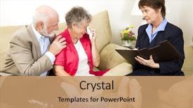  Presentation with counseling - Slides having mental health - therapist helps a senior woman background and a coral colored foreground