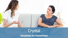  Presentation with mental - Slide deck with mental health - therapist talking to her patient background and a teal colored foreground