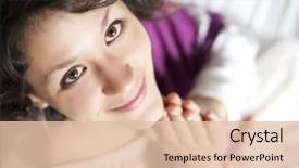  Presentation with mental health - PPT layouts with mental health - young beautiful woman doing meditation background and a lemonade colored foreground