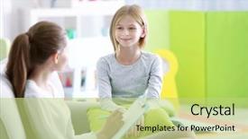  Presentation with worried young female college student - Amazing presentation design having mental health - young female psychologist working backdrop and a yellow colored foreground