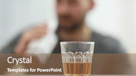  Presentation with whisky - Cool new presentation theme with alcoholism drinking problem concept - glass with whisky on table backdrop and a violet colored foreground