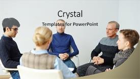  Presentation with mentor - Audience pleasing presentation consisting of psychology patient issue - group of people sitting backdrop and a light gray colored foreground