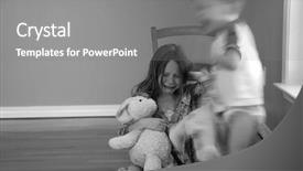  Presentation with children mental health - Beautiful presentation theme featuring mental health children - young girl crying with baby backdrop and a gray colored foreground