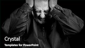  Presentation with anguish - Amazing presentation design having mental health disorder - older male veteran in anguish backdrop and a black colored foreground