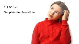  Presentation with mental health education - PPT layouts with mental health education - closeup portrait serious pensive little background and a white colored foreground