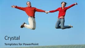  Presentation with jumping into the ocan - Slide deck consisting of mental health free - jumping couple 2 background and a light blue colored foreground