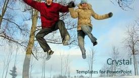  Presentation with winter - Slides consisting of mental health free - jumping couple winter background and a light blue colored foreground
