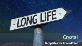  Presentation with quality of work life - Cool new slide deck with mental health free - long life sign backdrop and a ocean colored foreground