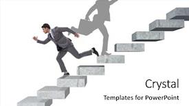  Presentation with health promotion - Theme having mental health promotion - businessman and his shadow background and a white colored foreground