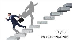  Presentation with health promotion - PPT theme consisting of mental health promotion - businessman and his shadow background and a white colored foreground