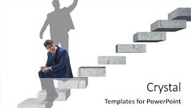  Presentation with promotion - PPT theme featuring mental health promotion - businessman and his shadow background and a white colored foreground