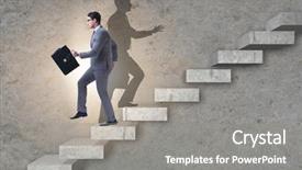  Presentation with health promotion - Colorful PPT theme enhanced with mental health promotion - businessman and his shadow backdrop and a gray colored foreground