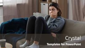  Presentation with mental health - PPT theme enhanced with mental-health-psychological-problem background and a dark gray colored foreground