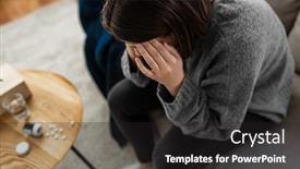  Presentation with mental health - Presentation theme featuring mental-health-psychological-problem background and a dark gray colored foreground