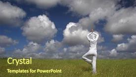  Presentation with beautiful green - Beautiful PPT theme featuring mental health teens - beautiful athletic woman making yoga backdrop and a  colored foreground