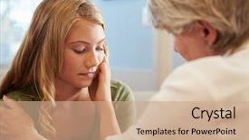  Presentation with teenage depression - Slide deck consisting of mental health teens - doctor treating teenage girl suffering background and a coral colored foreground