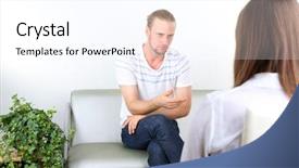  Presentation with environmental psychology man green - Beautiful slides featuring mental heath - man with problem on reception backdrop and a  colored foreground