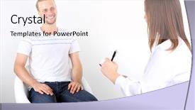  Presentation with environmental psychology man green - PPT theme consisting of mental heath - man with problem on reception background and a  colored foreground