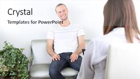  Presentation with counseling - Presentation enhanced with mental heath - talking to psychologist during counseling background and a pink colored foreground