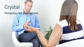  Presentation with problem solution 3d illustration - Slide set with mental heath - woman with problem on reception background and a  colored foreground