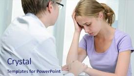  Presentation with teenage depression - PPT layouts featuring mental hospital - teenage girl suffering with depression background and a sky blue colored foreground