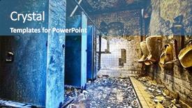  Presentation with mental hospital - Beautiful slide deck featuring mental hospital bathroom backdrop and a teal colored foreground